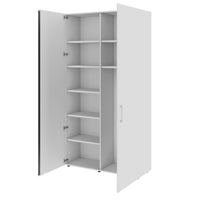 PRO Garderobenschrank | 6 OH, 1200 x 2250 mm, mit Regal, Soft-Close, Grau