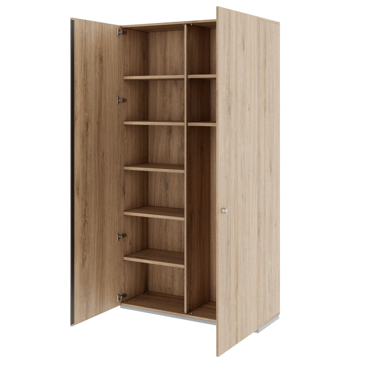 PRO Armoire vestiaire | 6 OH, 1200 x 2250 mm, avec étagère, fermeture amortie, chêne naturel  - 4 Lightbox Main Image