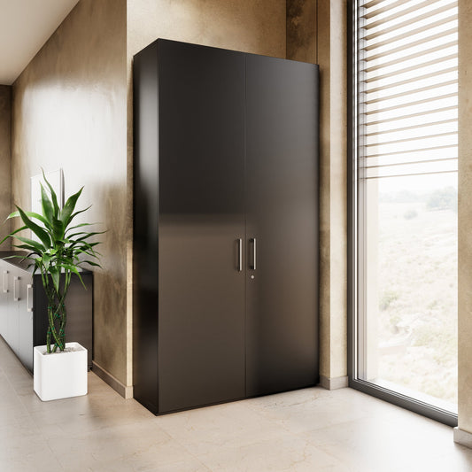 PRO Gabinetto di Cloakroom | 6 OH, 1200 x 2250 mm, con scaffale, morbido, nero
