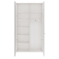 PRO Garderobenschrank | 6 OH, 1200 x 2250 mm, mit Regal, Soft-Close, Weiß