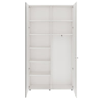 PRO Garderobenschrank | 6 OH, 1200 x 2250 mm, mit Regal, Soft-Close, Weiß