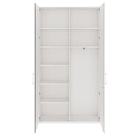 PRO Garderobenschrank | 6 OH, 1200 x 2250 mm, mit Regal, Soft-Close, Weiß