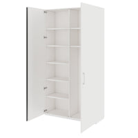 PRO Garderobenschrank | 6 OH, 1200 x 2250 mm, mit Regal, Soft-Close, Weiß