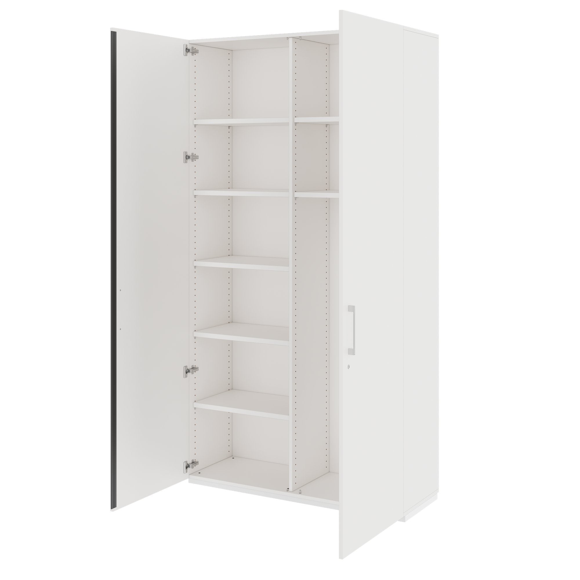 PRO Gabinetto di Cloakroom | 6 OH, 1200 x 2250 mm, con scaffale, morbido, bianco