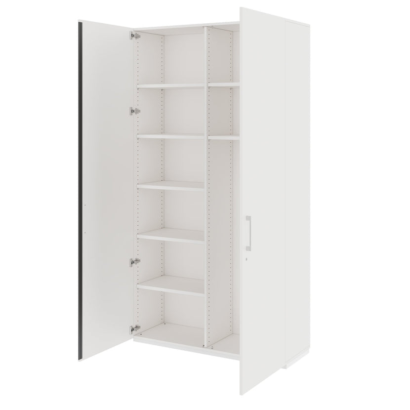 PRO Gabinetto di Cloakroom | 6 OH, 1200 x 2250 mm, con scaffale, morbido, bianco
