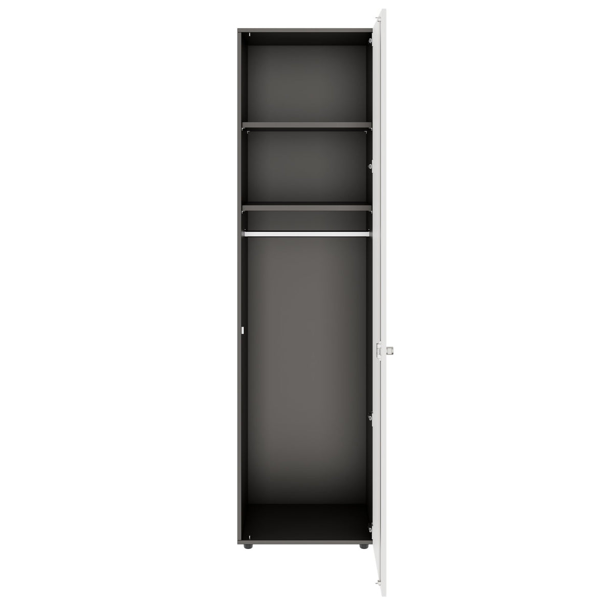 PRO Garderobenschrank | 6 OH, 400 - 600 x 2250 mm, Soft-Close, Graphit / Weiß - 3 Lightbox Main Image
