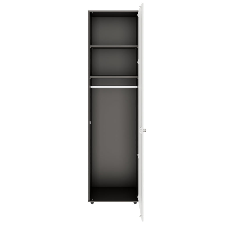 PRO Garderobenschrank | 6 OH, 400 - 600 x 2250 mm, Soft-Close, Graphit / Weiß - 3 Main Image