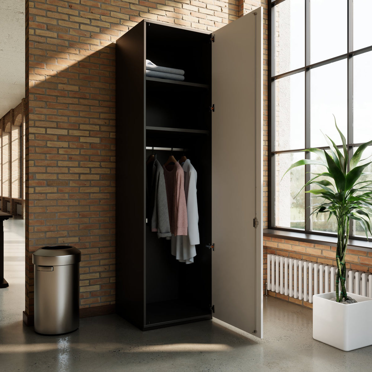PRO Garderobenschrank | 6 OH, 400 - 600 x 2250 mm, Soft-Close, Graphit / Weiß - 15 Lightbox Main Image