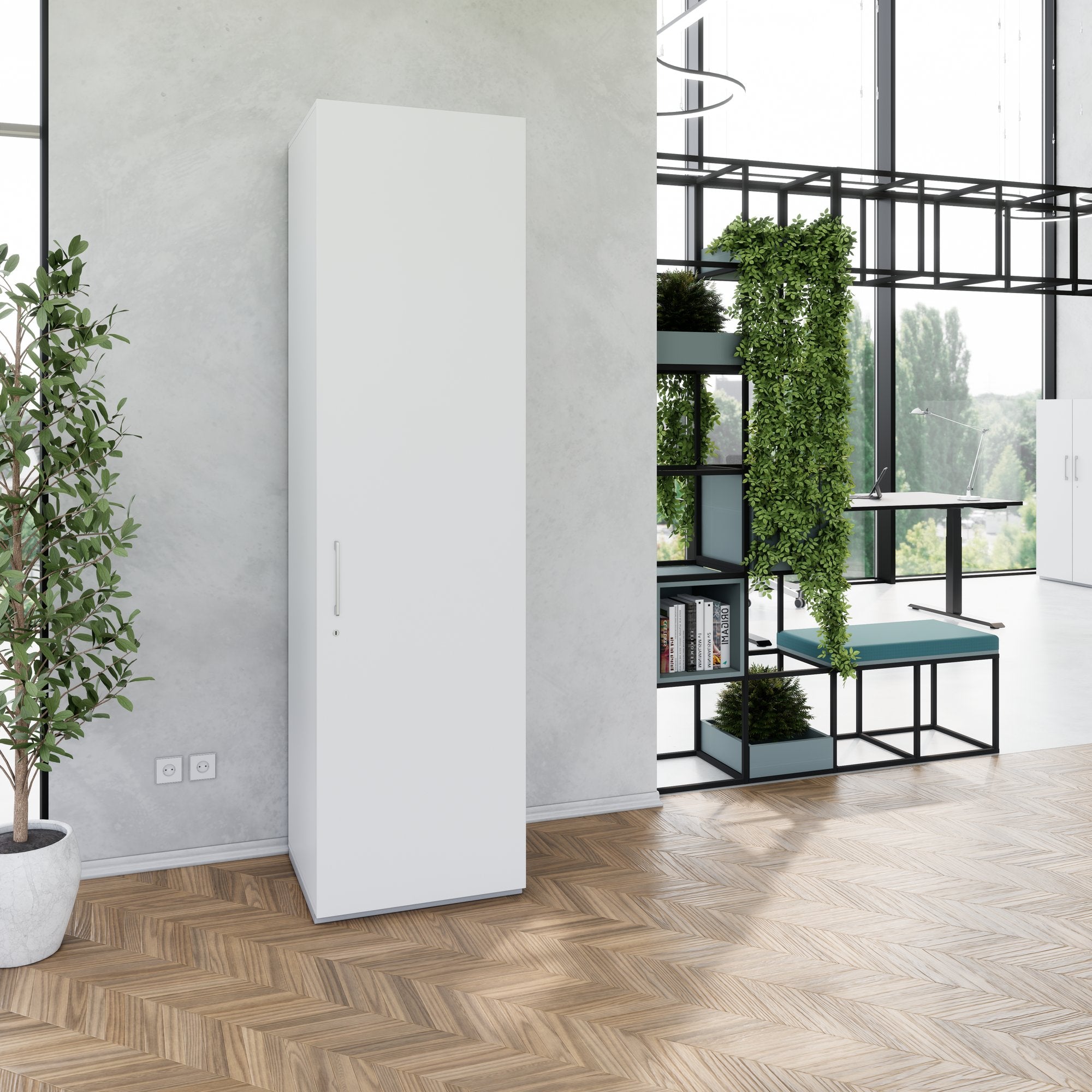 PRO Gabinetto di Cloakroom | 6 OH, 400 - 600 x 2250 mm, morbido, grigio