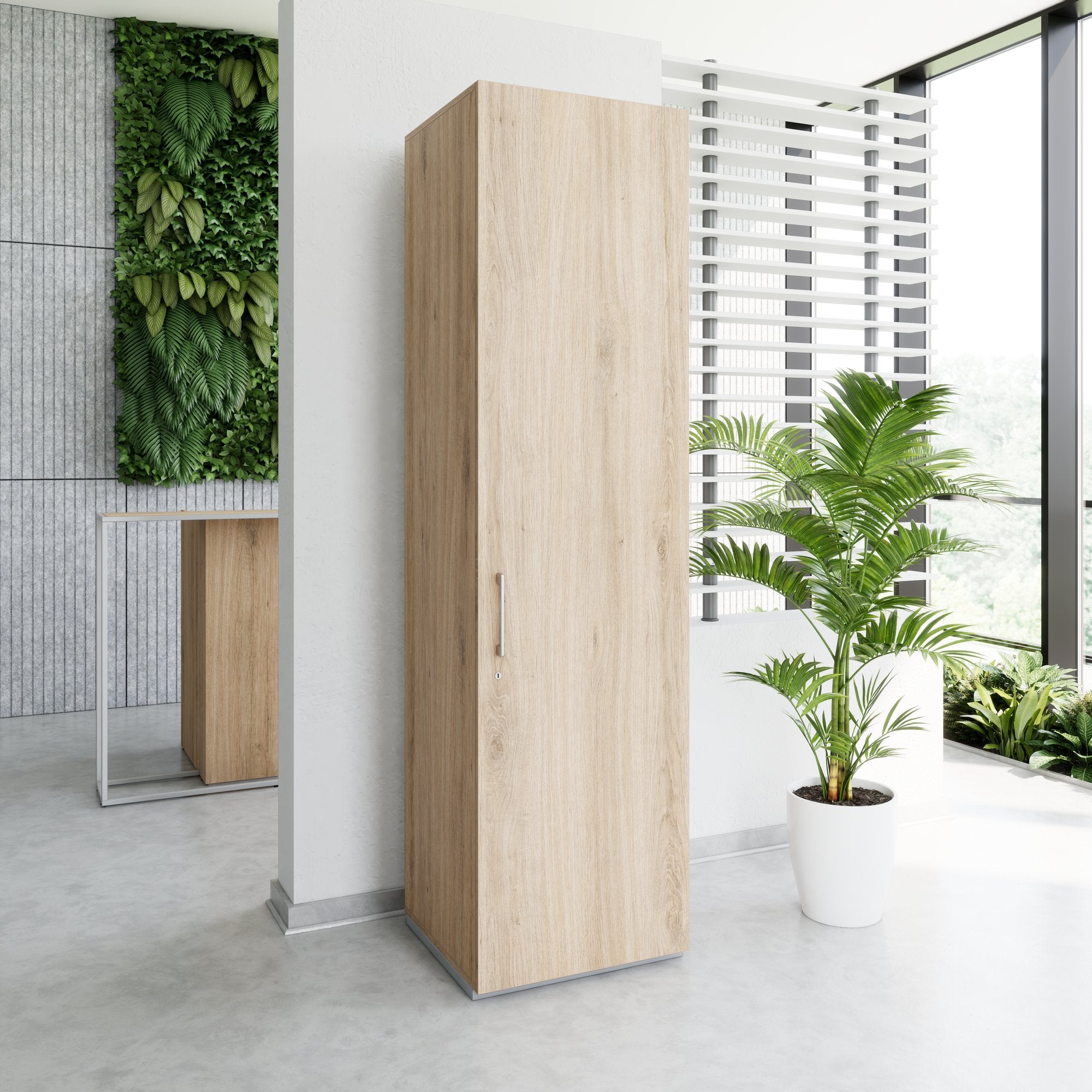 PRO Cloakroom cabinet | 6 Oh, 400 - 600 x 2250 mm, soft -close, natural area
