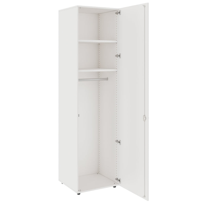 PRO Garderobenschrank | 6 OH, 400 - 600 x 2250 mm, Soft-Close, Weiß - 4 Main Image