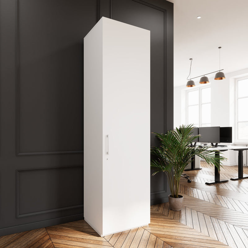 PRO Garderobenschrank | 6 OH, 400 - 600 x 2250 mm, Soft-Close, Weiß - 14 Main Image