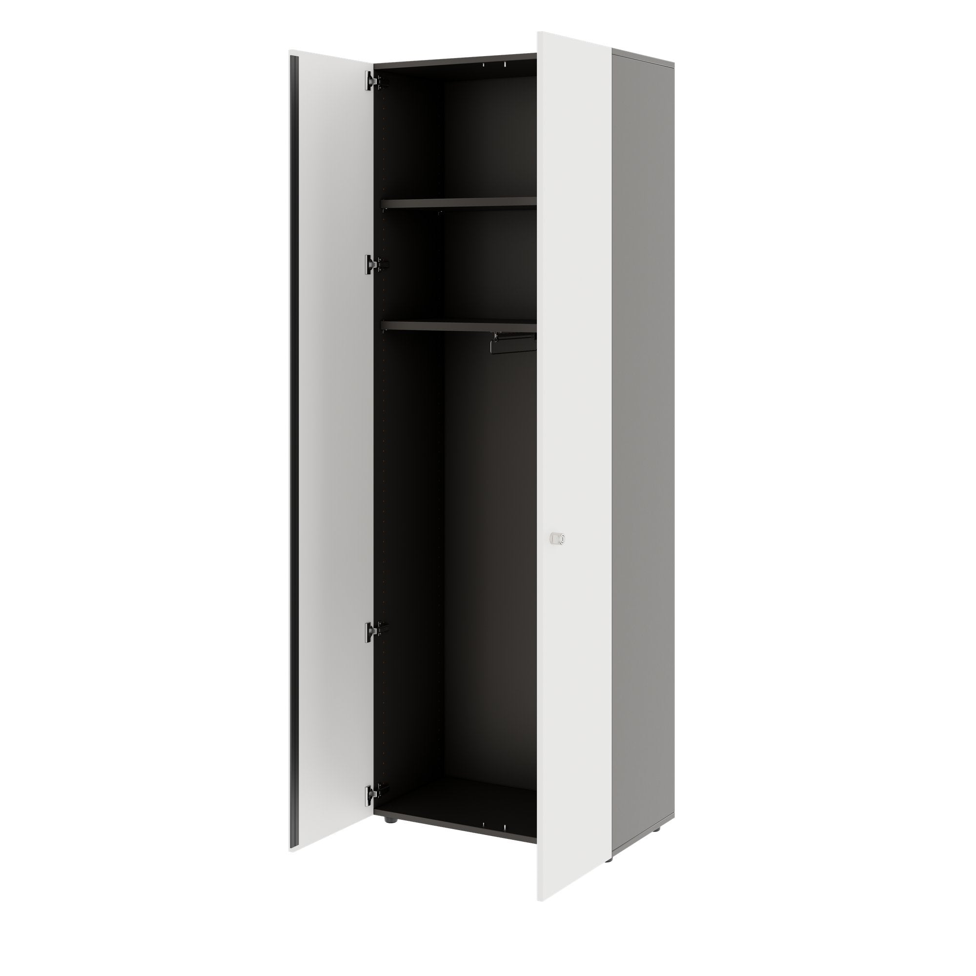 PRO Gabinetto di Cloakroom | 6 OH, 800 - 1000 x 2250 mm, morbido -close, grafite / bianco