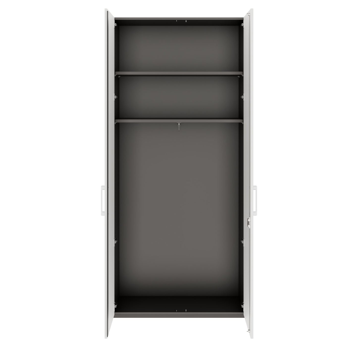 PRO Cloakroom cabinet | 6 Oh, 800 - 1000 x 2250 mm, soft -close, graphite / white