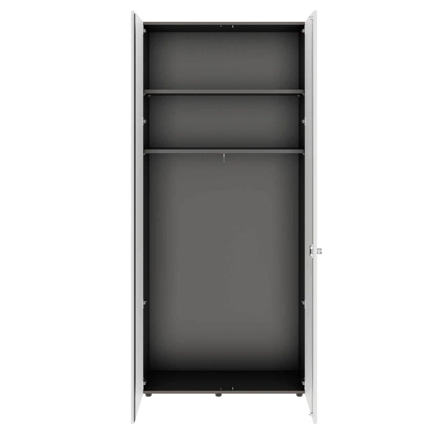 PRO Cloakroom cabinet | 6 Oh, 800 - 1000 x 2250 mm, soft -close, graphite / white