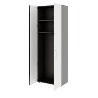 PRO Cloakroom cabinet | 6 Oh, 800 - 1000 x 2250 mm, soft -close, graphite / white