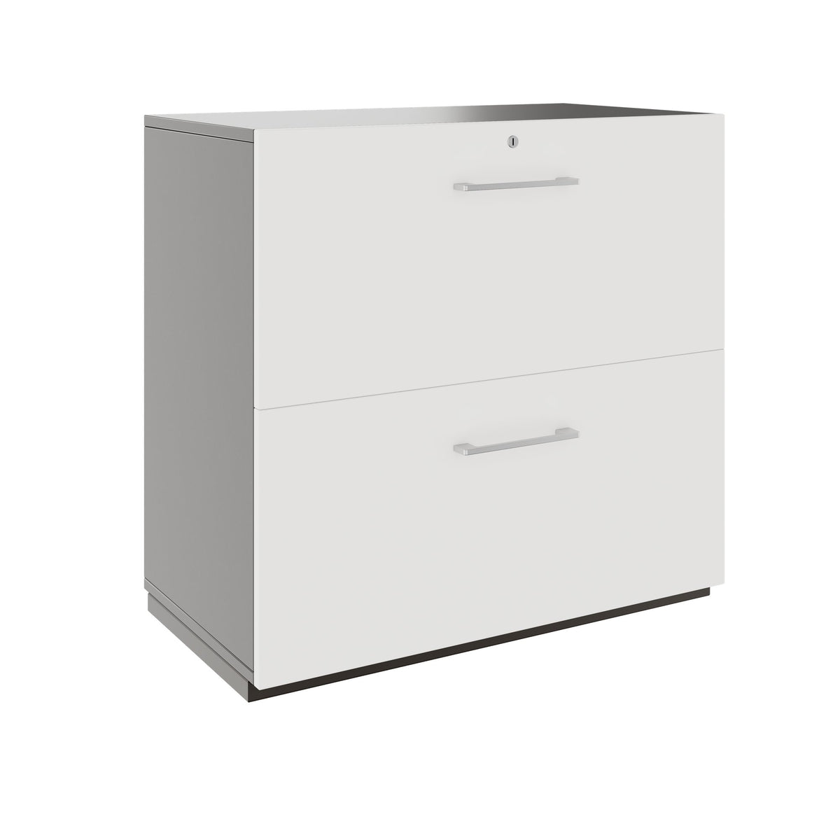 PRO Armoire de registre de garniture | 2 oh, 800 x 770 mm, corpus collé, graphite / blanc - 1 Lightbox Main Image