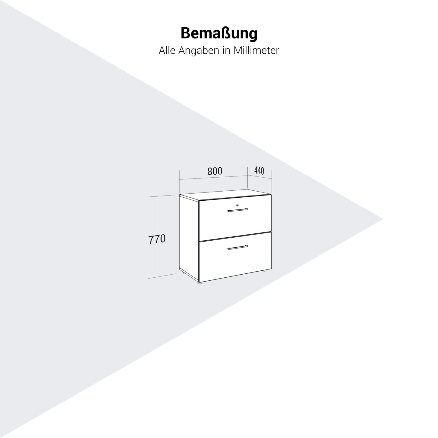 PRO Armoire de registre de garniture | 2 oh, 800 x 770 mm, corpus collé, gris