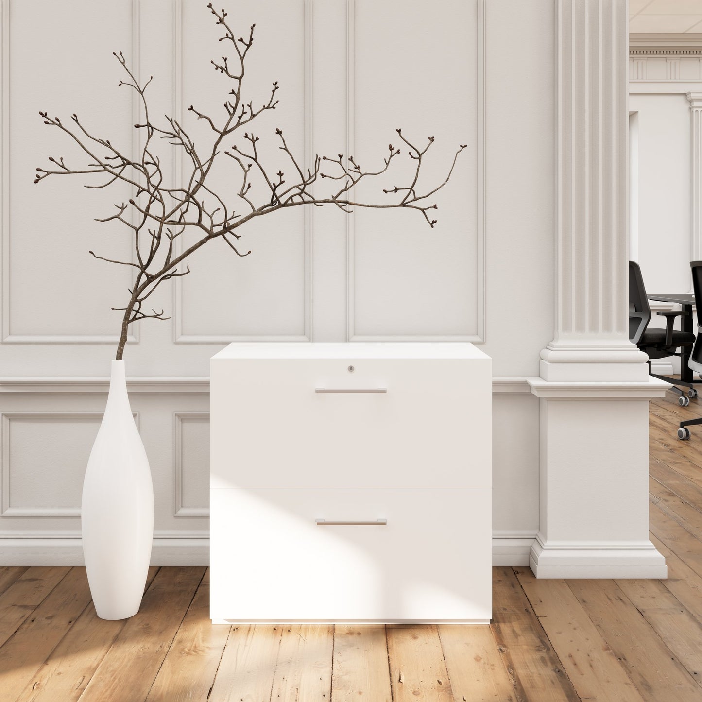 PRO Topping register cabinet | 2 Oh, 800 x 770 mm, glued corpus, white