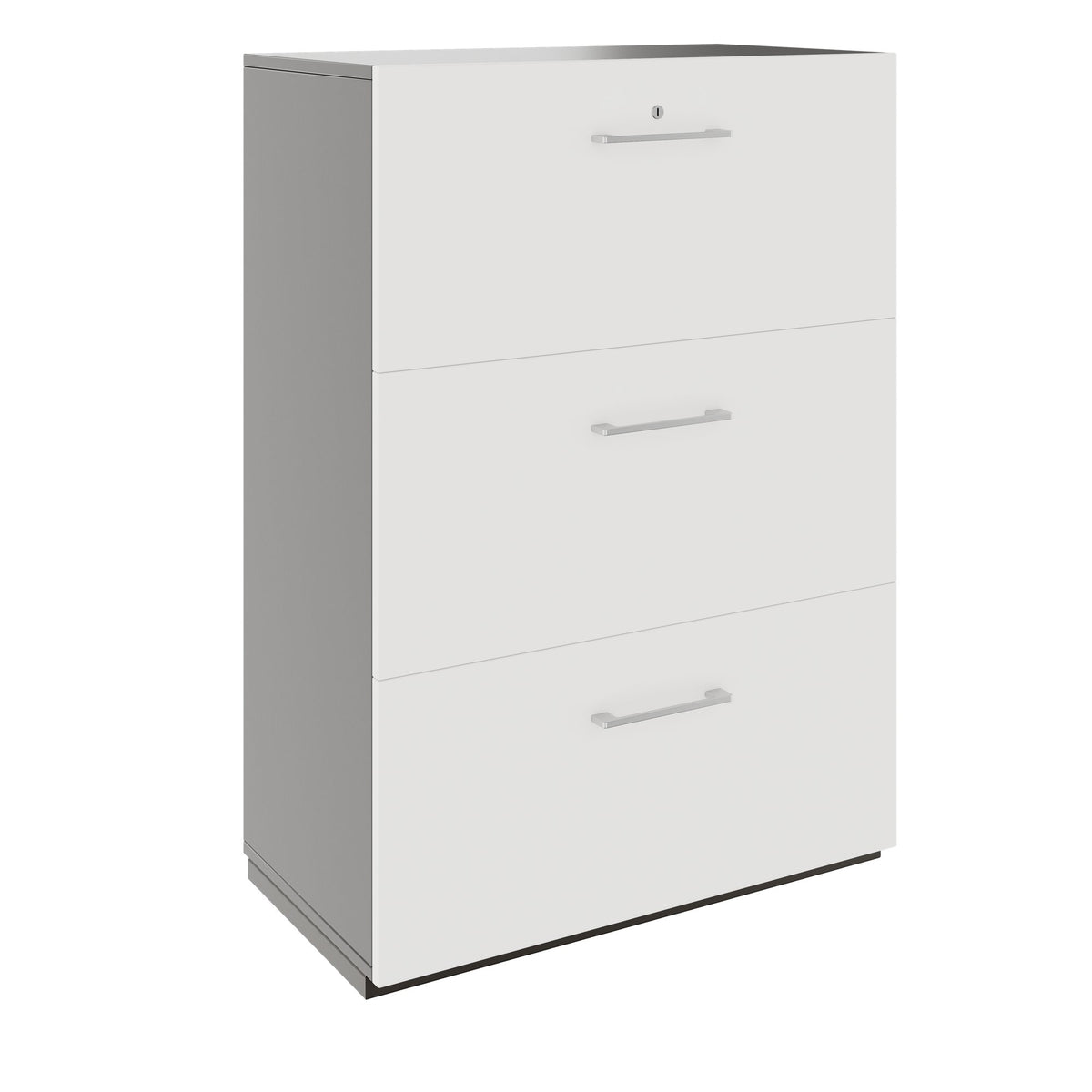 PRO Armoire de registre de garniture | 3 oh, 800 x 1140 mm, corpus collé, graphite / blanc - 1 Lightbox Main Image
