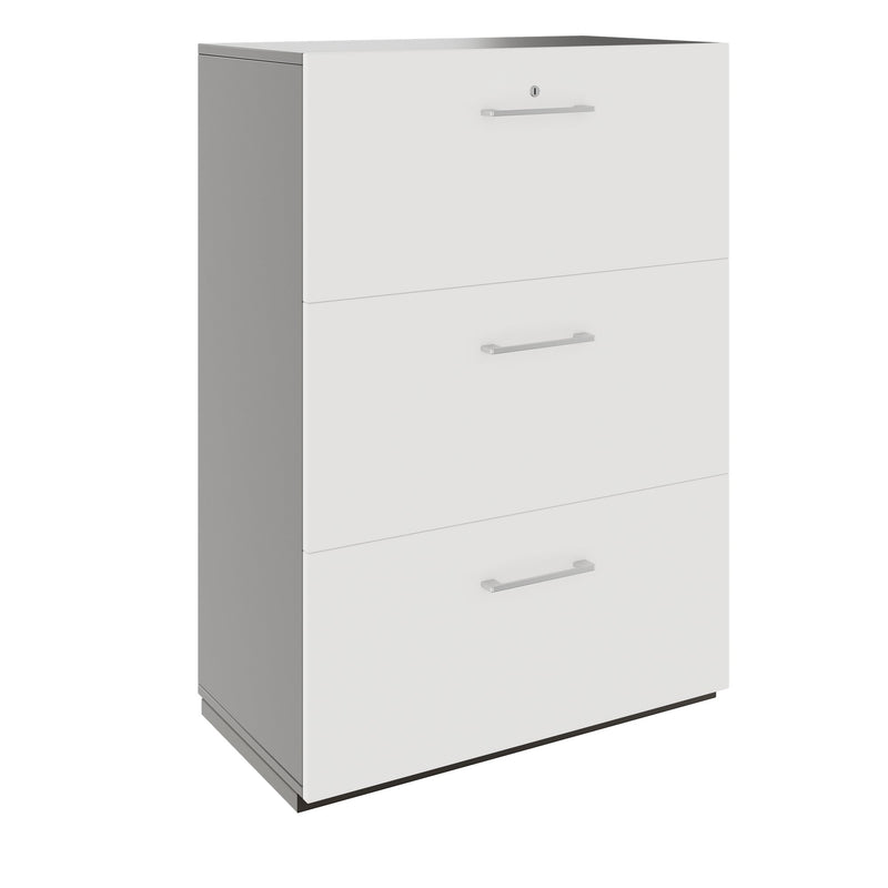 PRO Armoire de registre de garniture | 3 oh, 800 x 1140 mm, corpus collé, graphite / blanc - 1 Main Image