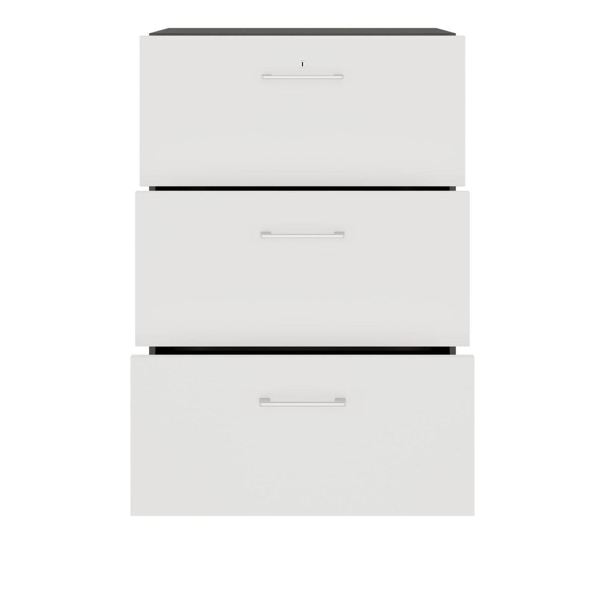 PRO Armoire de registre de garniture | 3 oh, 800 x 1140 mm, corpus collé, graphite / blanc - 4 Lightbox Main Image