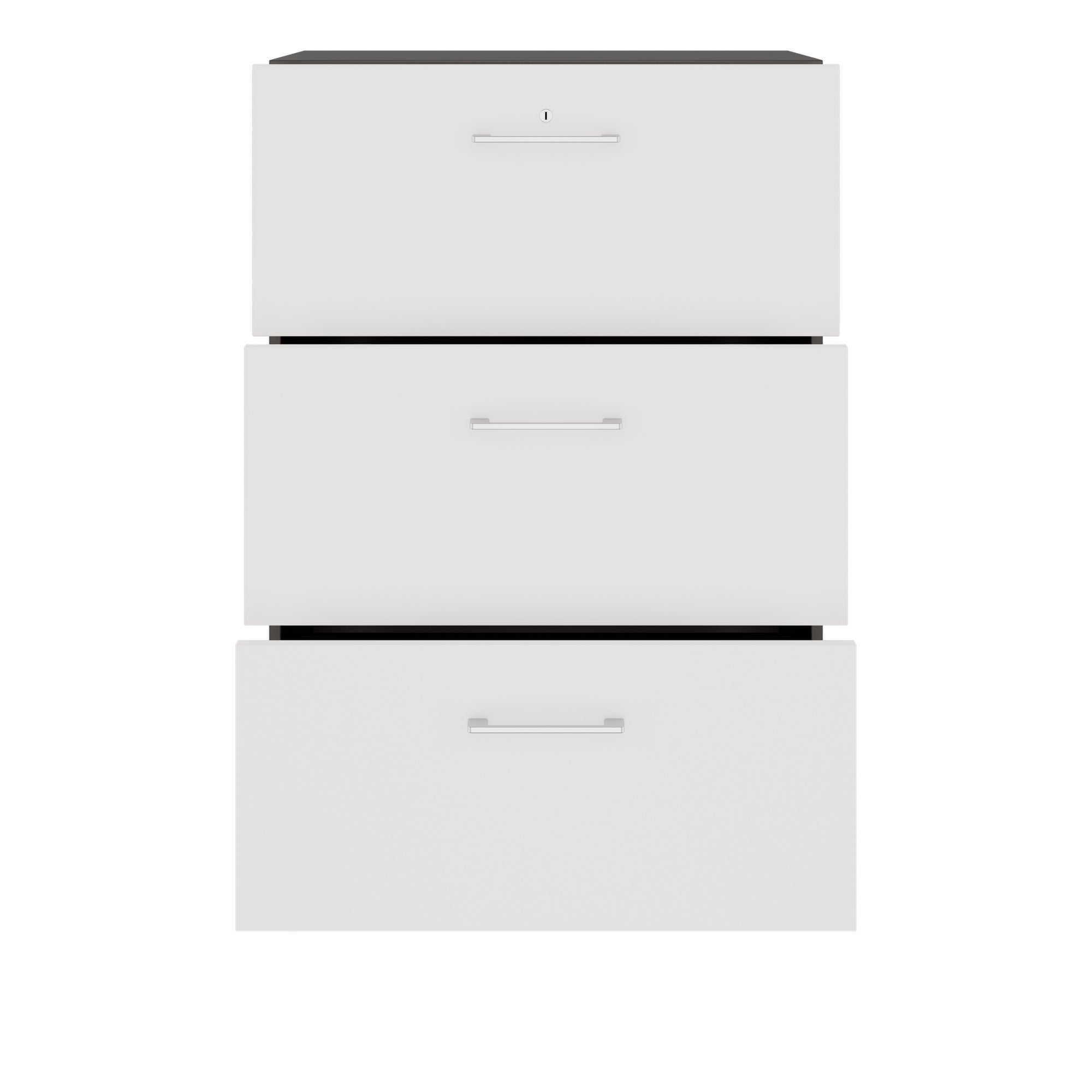 PRO Hängeregisterschrank | 3 OH, 800 x 1140 mm, verleimter Korpus, Graphit / Weiß
