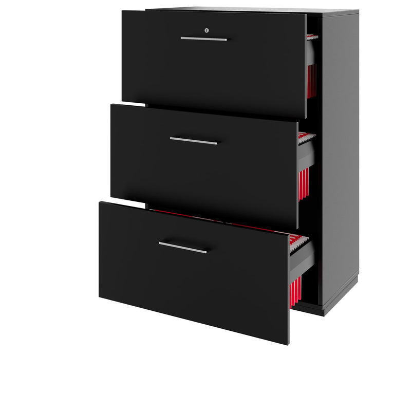 PRO Armoire de registre de garniture | 3 oh, 800 x 1140 mm, corpus collé, noir - 4 Main Image