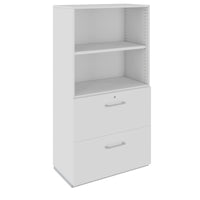 PRO Hängeregisterschrank | 4 OH, 800 x 1510 mm, verleimter Korpus, mit Regal, Grau