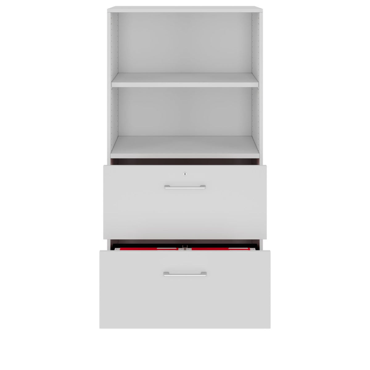 PRO Armadio archivio per cartelle sospese | 4 OH, 800 x 1510 mm, corpo incollato, con ripiano, grigio  - 3 Lightbox Main Image