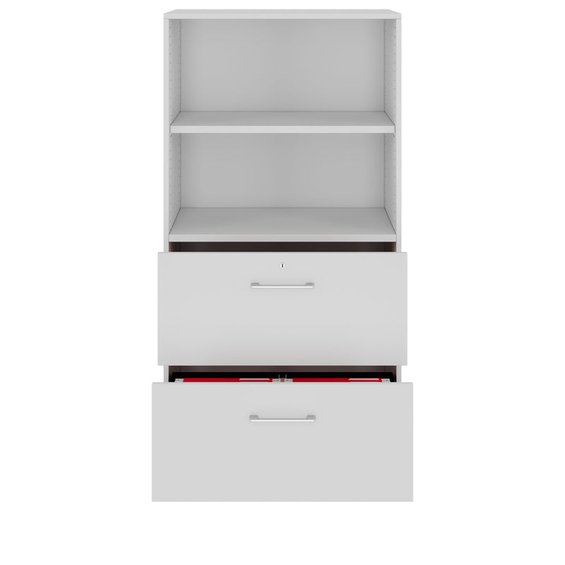 PRO Armadio archivio per cartelle sospese | 4 OH, 800 x 1510 mm, corpo incollato, con ripiano, grigio  - 3 Main Image