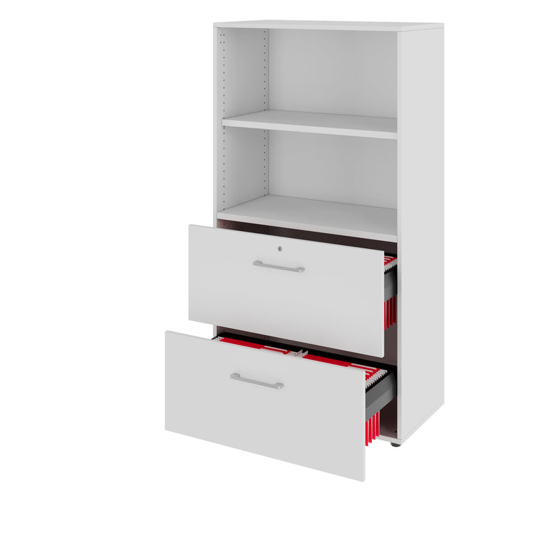 PRO Armadio archivio per cartelle sospese | 4 OH, 800 x 1510 mm, corpo incollato, con ripiano, grigio  - 4 Main Image
