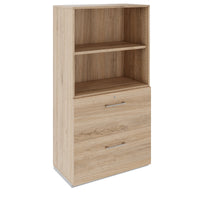 PRO Hängeregisterschrank | 4 OH, 800 x 1510 mm, verleimter Korpus, mit Regal, Natureiche