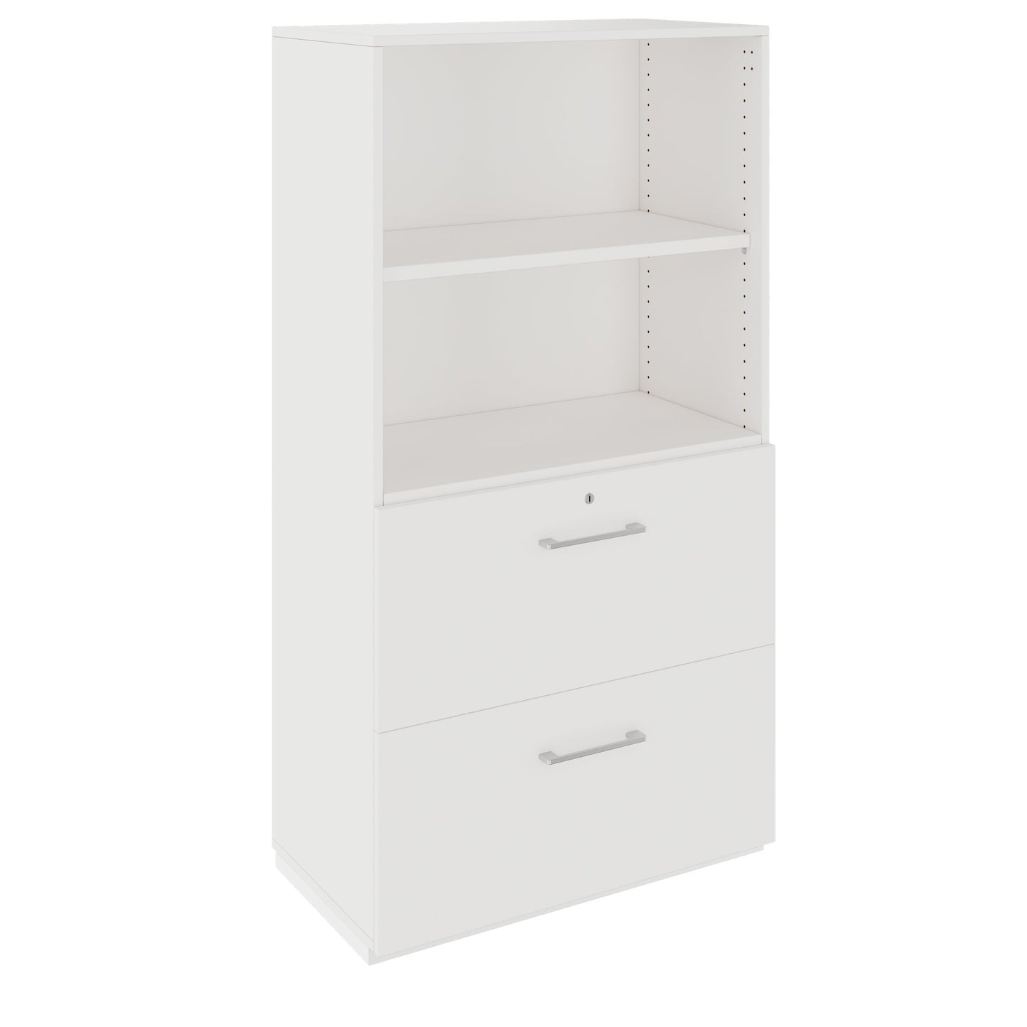 PRO Hängeregisterschrank | 4 OH, 800 x 1510 mm, verleimter Korpus, mit Regal, Weiß