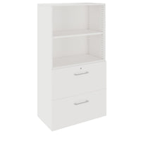 PRO Hängeregisterschrank | 4 OH, 800 x 1510 mm, verleimter Korpus, mit Regal, Weiß