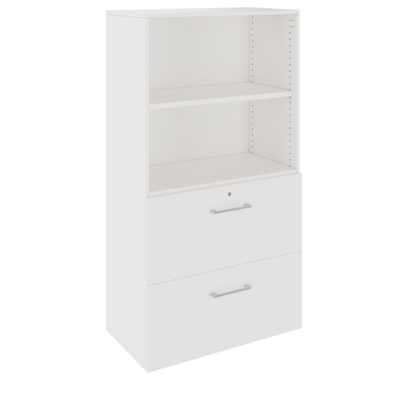 PRO Filing cabinet for hanging files | 4 OH, 800 x 1510 mm, glued корпус, with shelf, white  - 1 Main Image