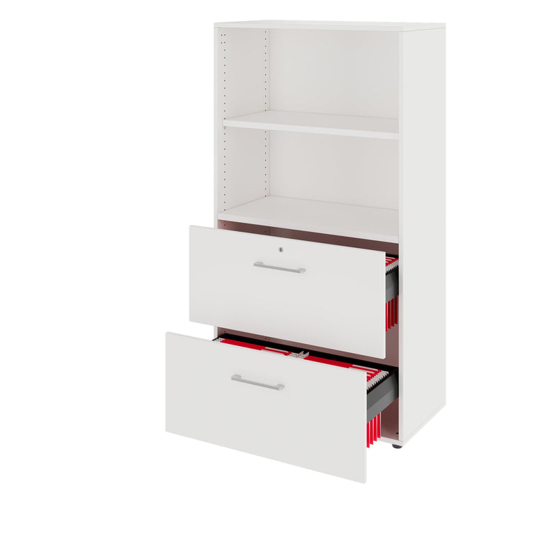 PRO Filing cabinet for hanging files | 4 OH, 800 x 1510 mm, glued корпус, with shelf, white  - 4 Main Image