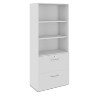 PRO Hängeregisterschrank | 5 OH, 800 x 1880 mm, verleimter Korpus, mit Regal, Grau