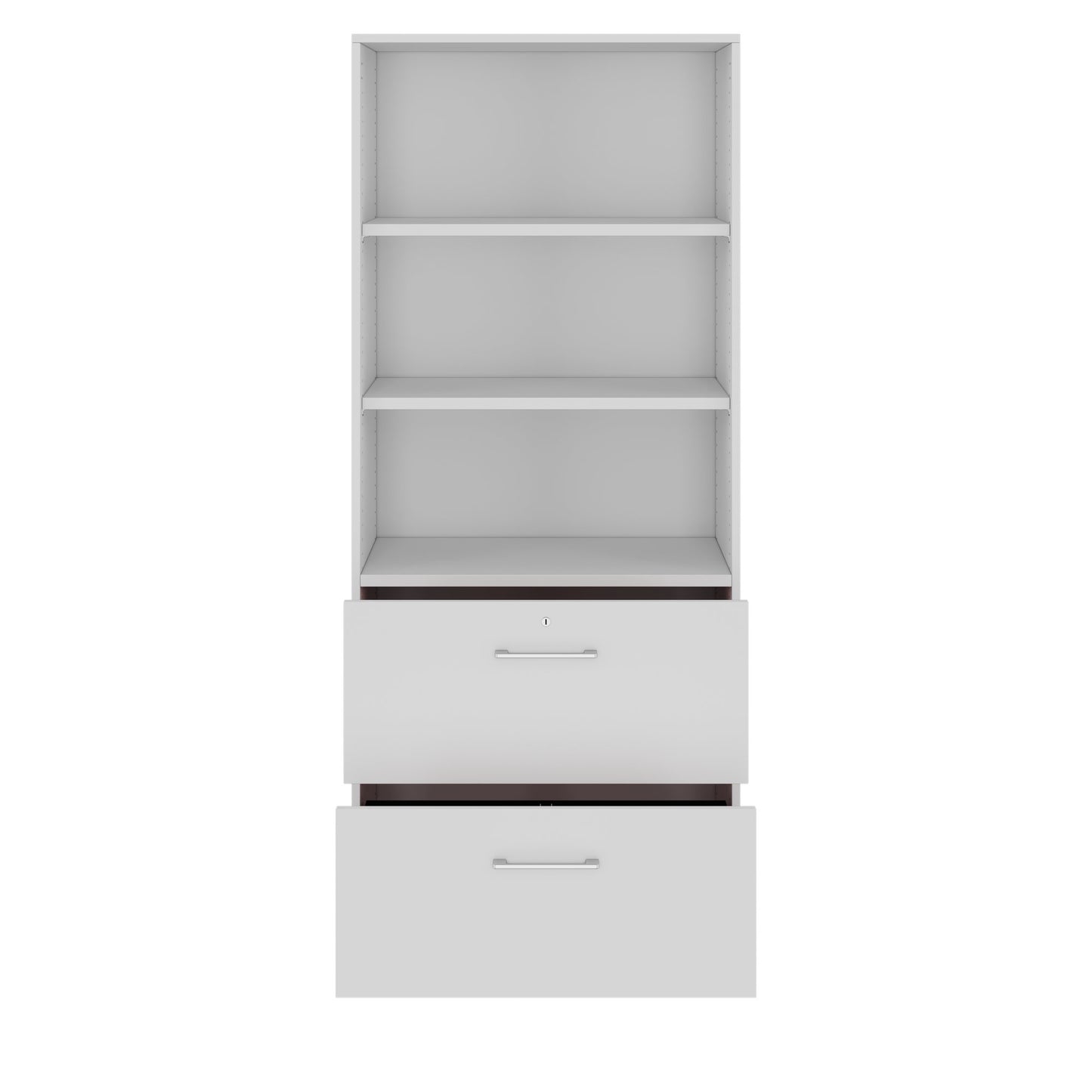 PRO Hängeregisterschrank | 5 OH, 800 x 1880 mm, verleimter Korpus, mit Regal, Grau