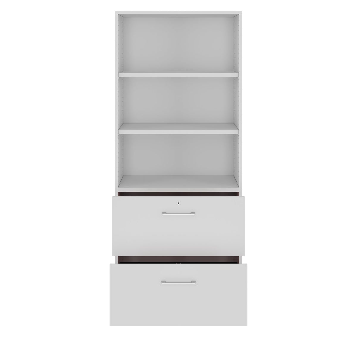 PRO Hanging file cabinet | 5 OH, 800 x 1880 mm, glued корпус, with shelf, gray  - 3 Lightbox Main Image