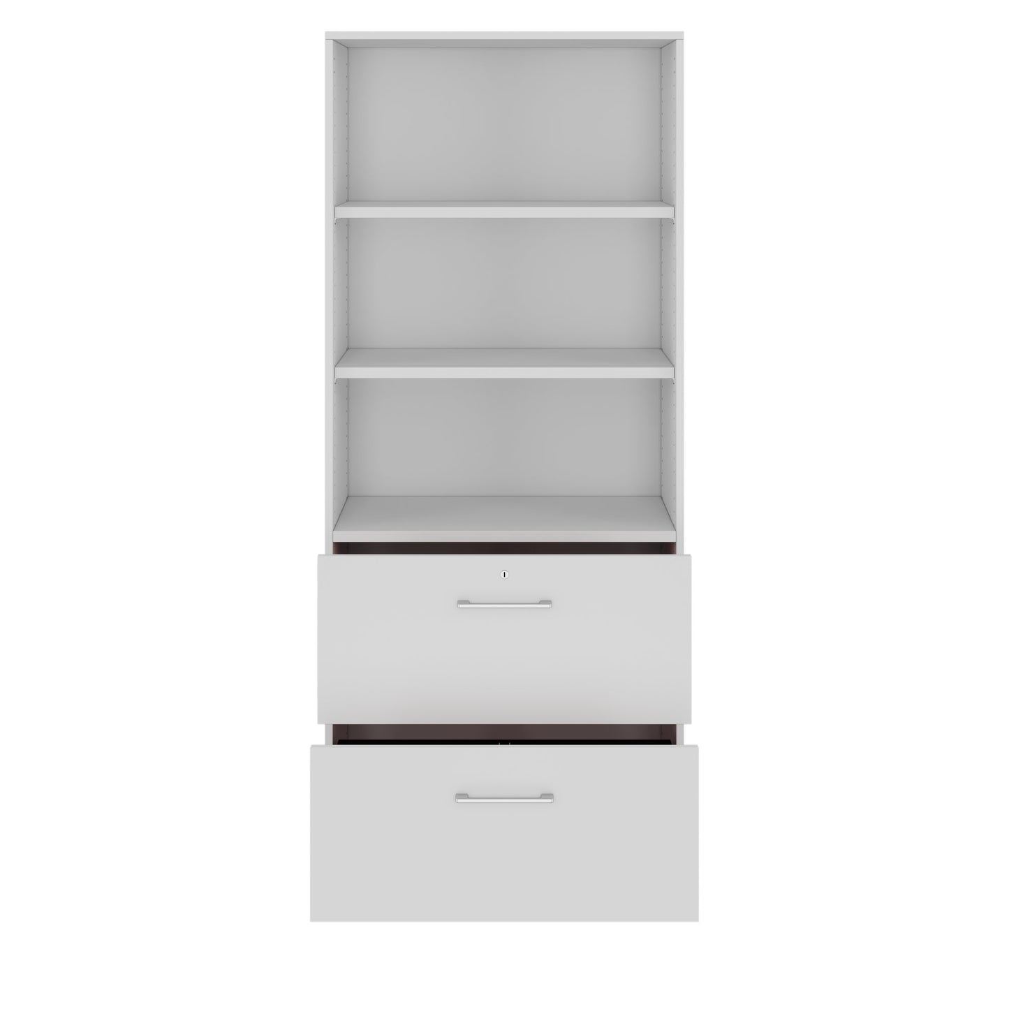 PRO Hängeregisterschrank | 5 OH, 800 x 1880 mm, verleimter Korpus, mit Regal, Grau