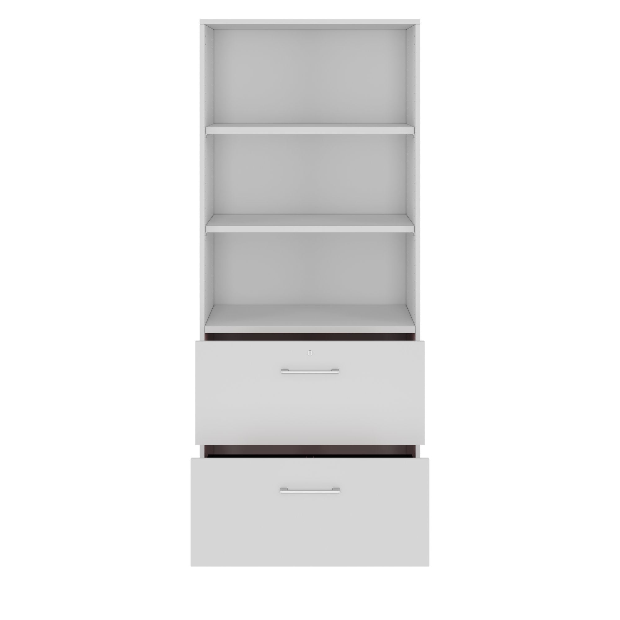 PRO Hängeregisterschrank | 5 OH, 800 x 1880 mm, verleimter Korpus, mit Regal, Grau