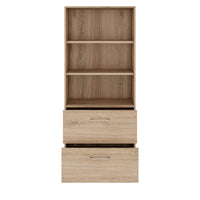 PRO Topping register cabinet | 5 Oh, 800 x 1880 mm, glued corpus, with shelf, natural oak