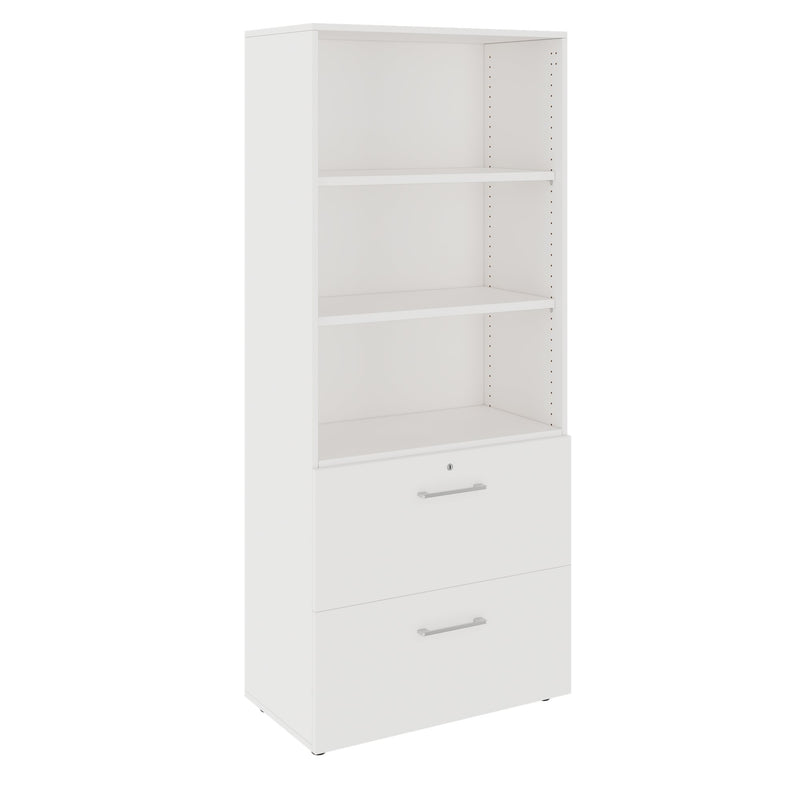 PRO Hanging file cabinet | 5 U, 800 x 1880 mm, glued body, with shelf, white - 1 Main Image