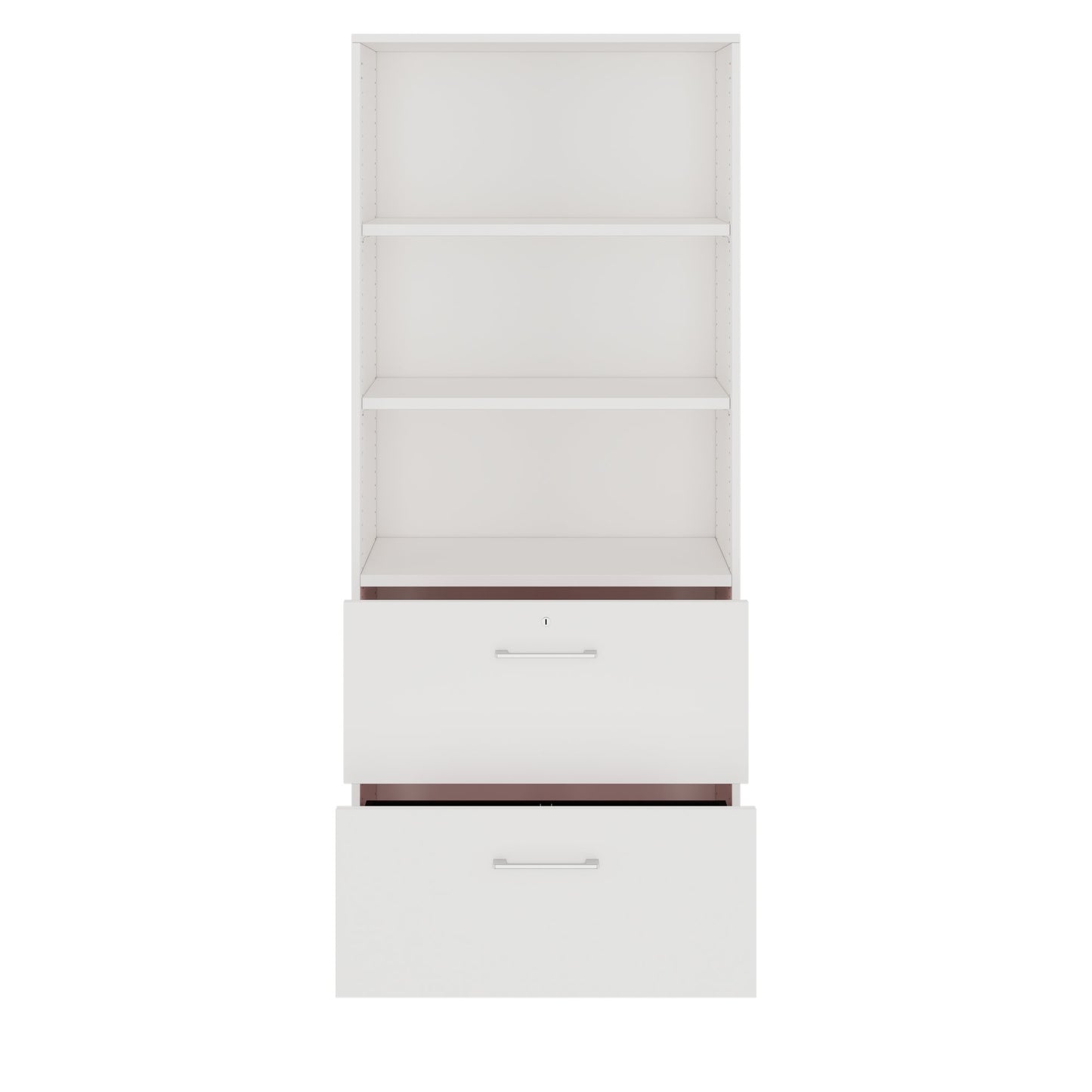 PRO Hängeregisterschrank | 5 OH, 800 x 1880 mm, verleimter Korpus, mit Regal, Weiß