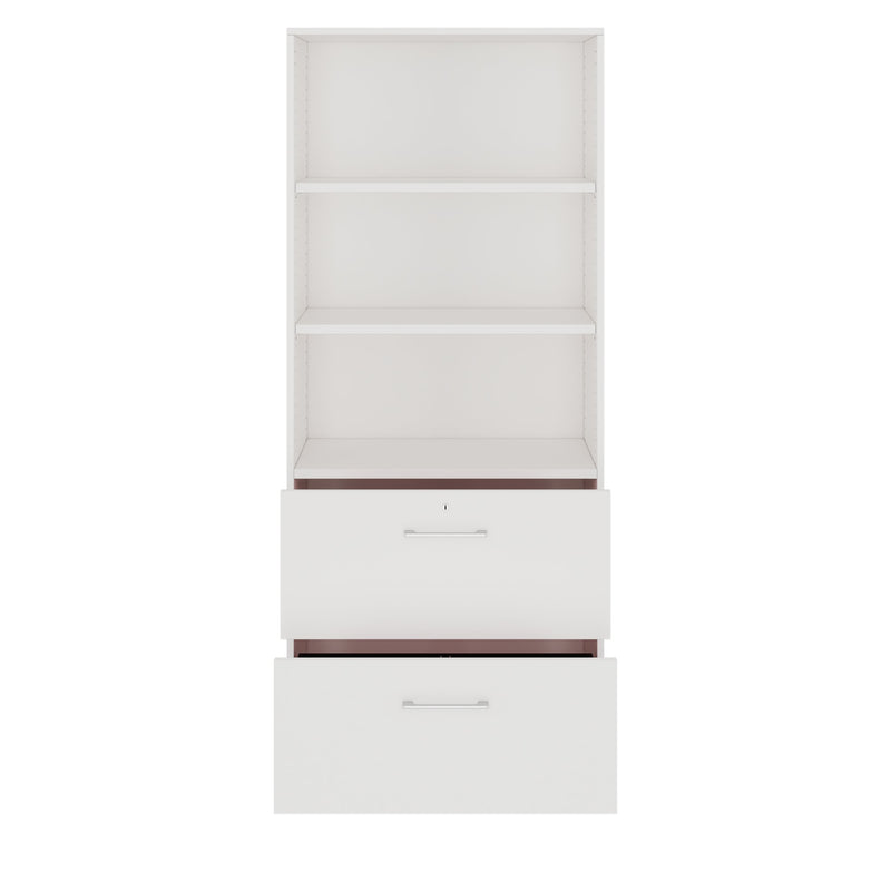 PRO Hanging file cabinet | 5 U, 800 x 1880 mm, glued body, with shelf, white - 3 Main Image