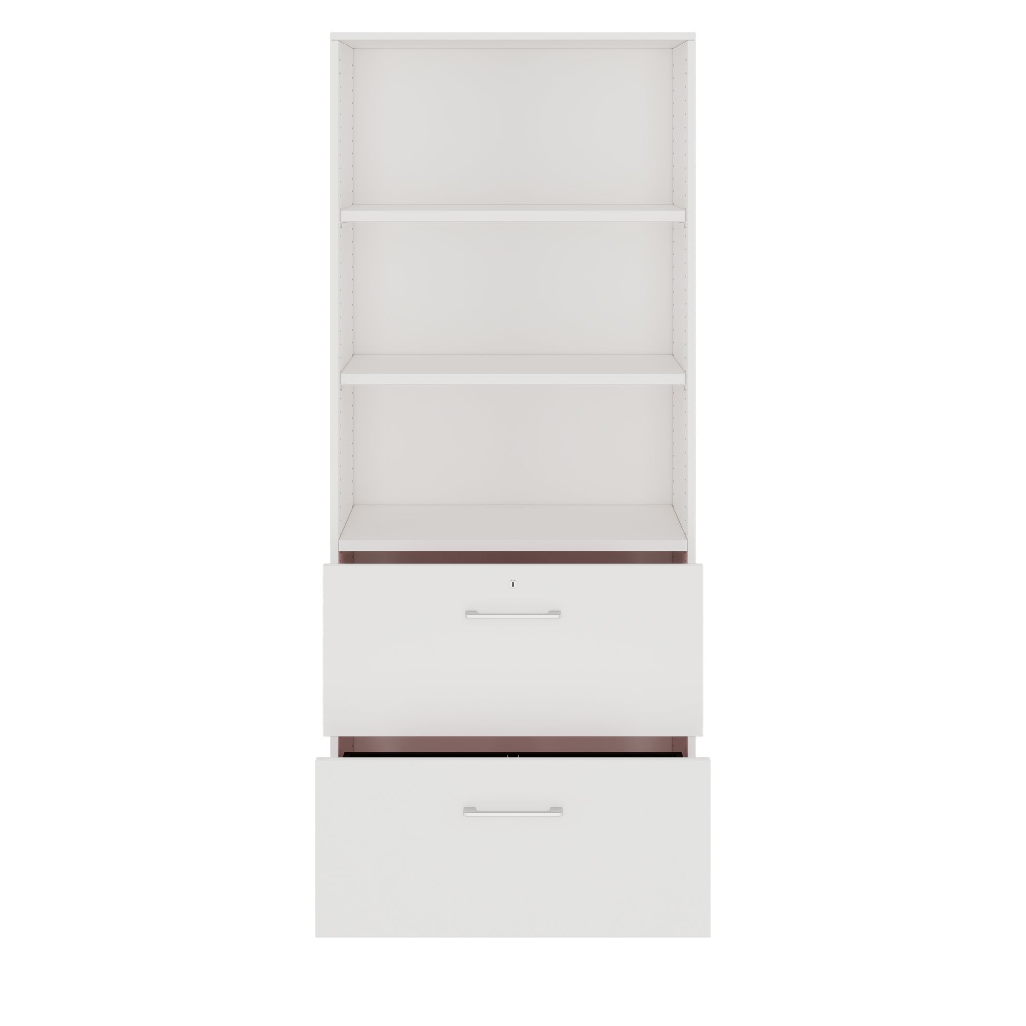 PRO Hängeregisterschrank | 5 OH, 800 x 1880 mm, verleimter Korpus, mit Regal, Weiß
