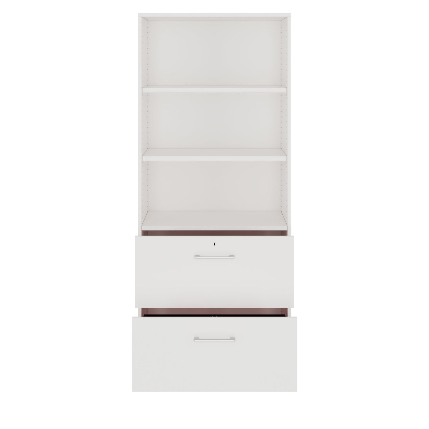 PRO Hängeregisterschrank | 5 OH, 800 x 1880 mm, verleimter Korpus, mit Regal, Weiß