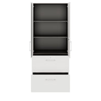 PRO Topping register cabinet | 5 Oh, 800 x 1880 mm, glued corpus, with door, graphite / white