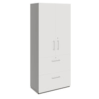 PRO Topping register cabinet | 5 Oh, 800 x 1880 mm, glued corpus, with door, graphite / white